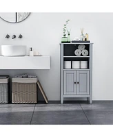 Slickblue 2 Tier Shelf Hidden Storage Bathroom Floor Cabinet