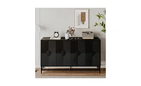 Slickblue 4-Door Wooden Cabinet for Stylish Storage and Organized Living Spaces