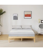 Slickblue Basic Wooden Bed Frame for Bedroom with Sturdy and Simple Design