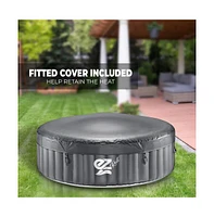 SereneLife 6-Seat Round Inflatable Hot Tub Spa with Led Lights & Remote Control