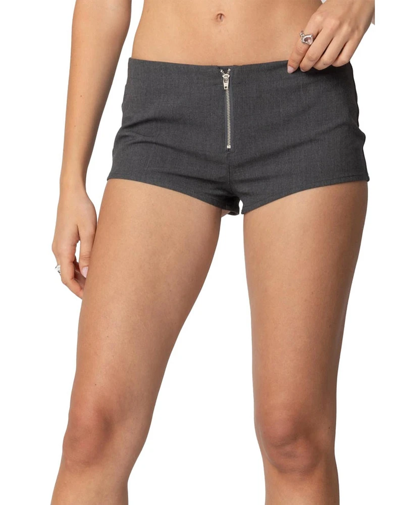 Edikted Women's Allie Zip Up Micro Shorts