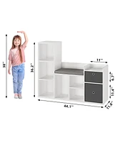 gaomon Toy Storage Organizer with Reading Nook 44.1in Width Kids Bookshelf