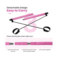 Cowin Pilates Bar with Foot Loop and Exercise Resistance Band