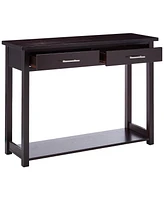 Kings Brand Furniture Simon Wood Console Table with Drawers, Espresso