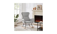 Slickblue Luxurious Velvet Rocking Chair for Comfortable and Elegant Relaxation