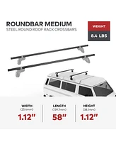 Yakima RoundBar Medium 58” Steel Round Roof Rack System Crossbars, Set of 2