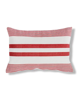 C&F Home 14" x 22" Red & White Stripe July Fourth Americana Cotton Woven Throw Pillow