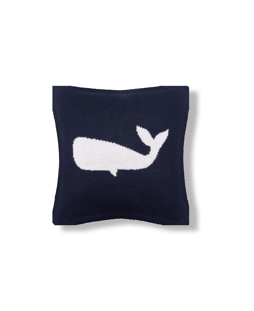 C&F Home 10" x 10" Whale Knitted Small Petite Throw Pillow