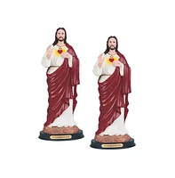 Fc Design "2-pc Set" 12"H Sacred Heart of Jesus Statue Holy Figurine Statue Ornament Home Room Office Decor and Perfect Ideas for Housewarming, Holida