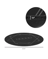 Soozier 24 inch Round Poker Mat, Texas Hold'em Table Top