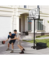 Costway Basketball Hoop Outdoor System with 45 Inch Shatterproof Pc Backboard Wheels