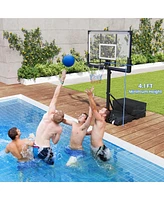 Costway Basketball Hoop Outdoor System with 45 Inch Shatterproof Pc Backboard Wheels