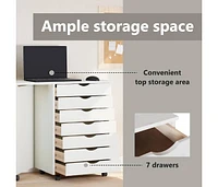 Rolling Cabinet with Desk Moss White Solid Wood Pine