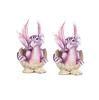 Fc Design "2-pc Set" 4"H February Birthstone Purple Dragon Baby Hatchling Figurine Statue Ornament Home Room Office Decor and Perfect Ideas for Housew