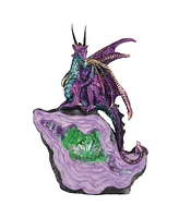 Fc Design "2-pc Set" 6.75"H Pink/Purple Dragon on Green Faux Crystal Stone with Led Light Figurine Statue Ornament Home Room Office Decor and Perfect