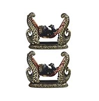 Fc Design "2-pc Set" 8"W Black Ganesha Sleeping in Hammock Figurine Statue Ornament Home Room Office Decor and Perfect Ideas for Housewarming, Holiday