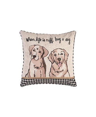 C&F Home 18" x 18" Home Is Where The Dog Is Applique & Embroidered Throw Pillow