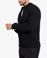 X-Ray Men's Color Blocked Full-Zip High Neck Sweater Jacket