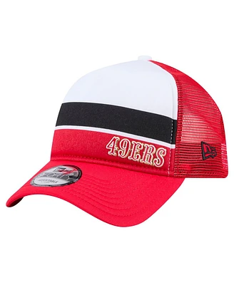 New Era Big Boys and Girls Scarlet San Francisco 49ers Sport Night Color Block 9FORTY A-Frame Trucker Adjustable Hat