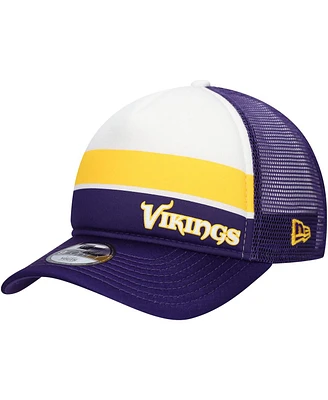 New Era Big Boys and Girls Purple Minnesota Vikings Sport Night Color Block 9FORTY A-Frame Trucker Adjustable Hat