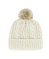 '47 Brand Women's Cream Cleveland Browns Meeko Cuffed Knit Hat with Pom