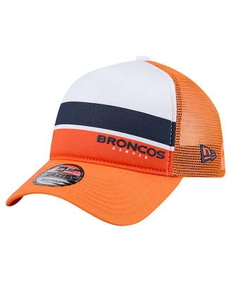 New Era Big Boys and Girls Orange Denver Broncos Sport Night Color Block 9FORTY A-Frame Trucker Adjustable Hat