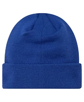 New Era Men's Blue Chelsea Wordmark Overlay Cuffed Knit Hat