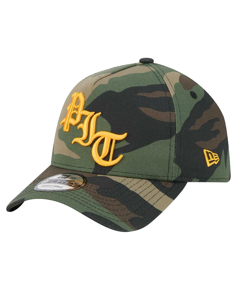 New Era Men's Camo Pittsburgh Steelers Mystic Camo A-Frame 9FORTY Adjustable Hat