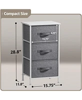 Sorbus Nightstand with 3 Drawers - Steel Frame, Wood Top & Easy Pull Fabric Bins Perfect for Home, Bedroom, Office College Dorm