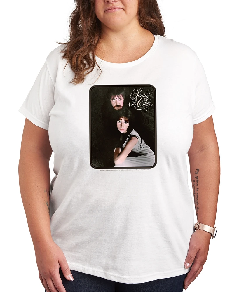 Hybrid Apparel Plus Sonny and Cher Graphic Pullover T-shirt