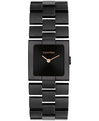 Calvin Klein Women's Ck Meridian Black Ionic Plated Stainless Steel Bracelet Watch, 22mm