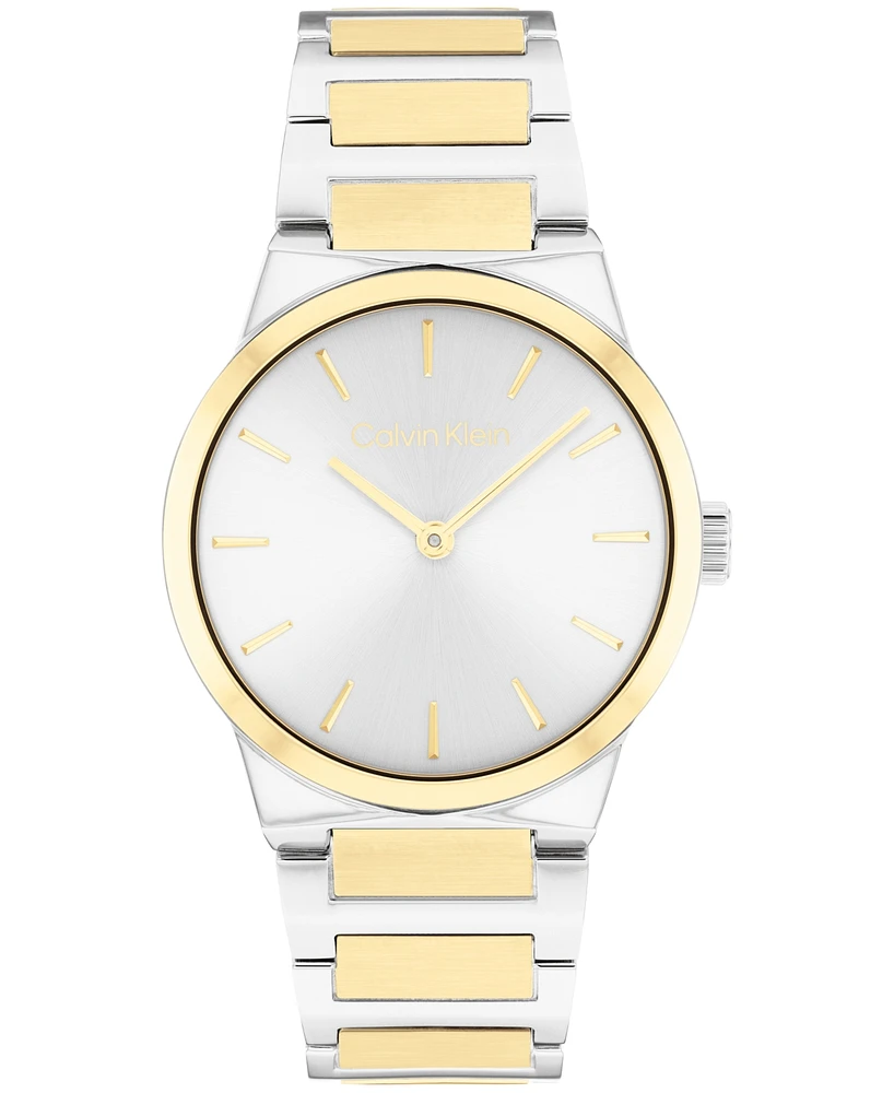 Calvin Klein Women's Ck Linear Elegance Two-Tone Bracelet Watch, 35mm