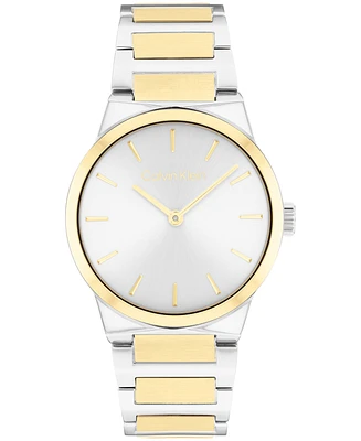 Calvin Klein Women's Ck Linear Elegance Two-Tone Bracelet Watch, 35mm