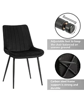 Dyhome Mid Century Dining Chairs, Upholstered Metal Side Chair