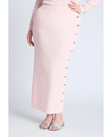 Eloquii Plus Maxi Sweater Skirt With Button Down Placket