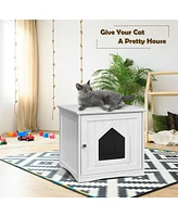 Gymax Weatherproof Multi-function Pet Cat House Outdoor Indoor Sidetable Nightstand