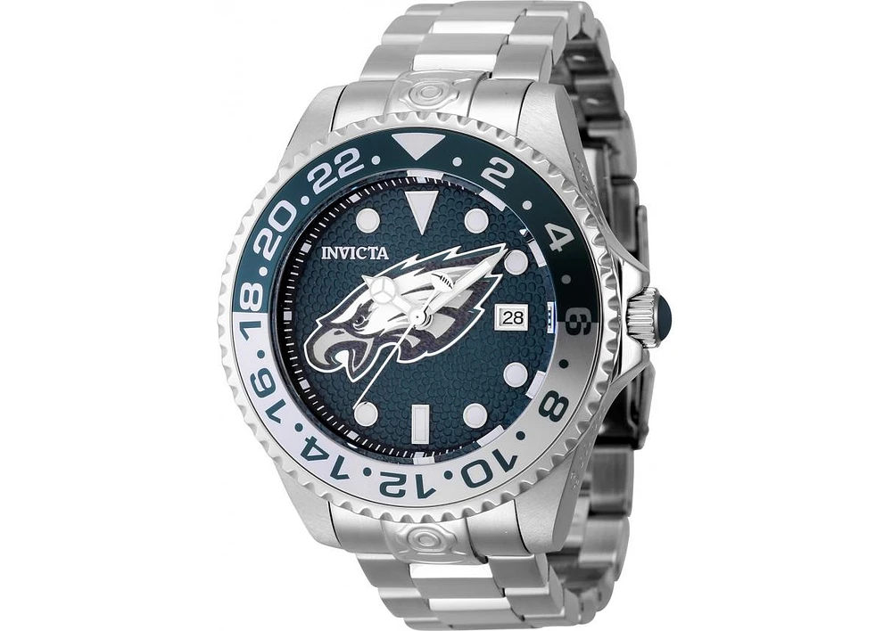 Invicta Men's 45026 Nfl Philadelphia Eagles Automatic 3 Hand Black, Green Dial Watch