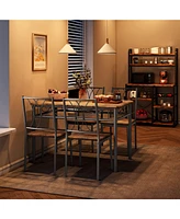 gaomon Dining Table and Chairs Set, Square Dining Room Table Set for Kitchen, Dining Room, Apartment, Dinette