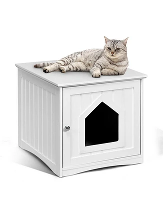 Gymax Weatherproof Multi-function Pet Cat House Outdoor Indoor Sidetable Nightstand