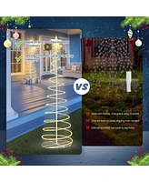 Yescom 15-Pack Christmas Spiral Light Kit Battery Powered 3/4/6 Feet Warm White For Indoor Outdoor