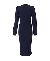 Quiz Women's Scuba Crepe Long Sleeve Wrap Midi Dress