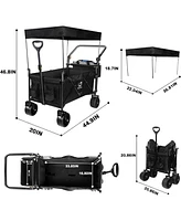 Heavy Duty Folding Wagon Cart for Durable Outdoor Transport and Storage