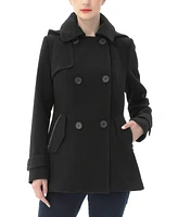 kimi + kai Women's Woimen's Mira Wool Blend Hooded Pea Coat