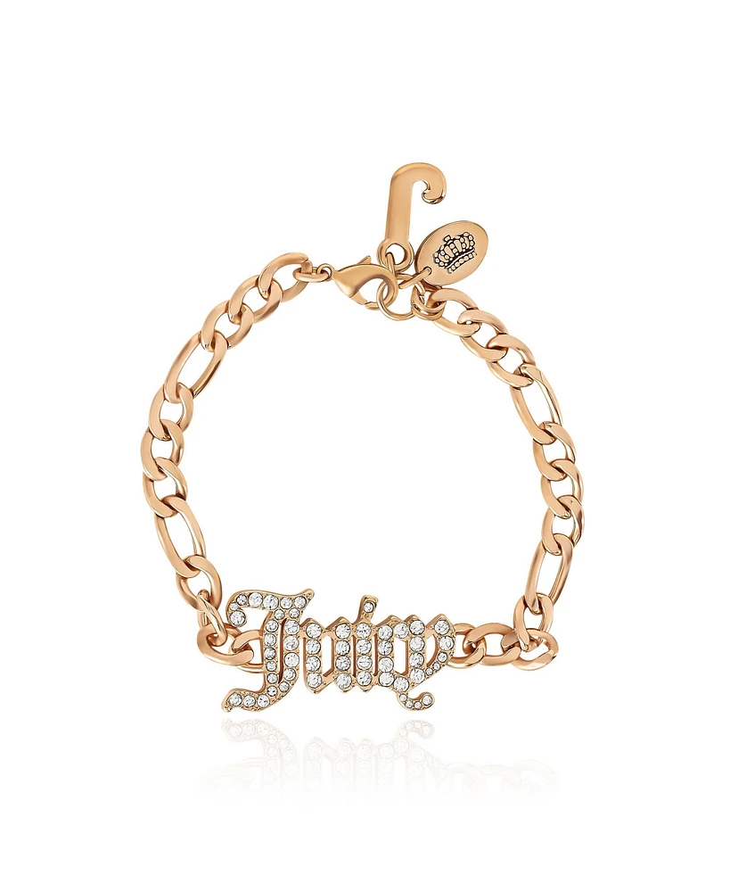 Juicy Couture Crystal Script Logo Chain Bracelet