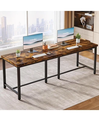 Tribesigns 78.7 Inch Extra Long Computer Desk for 2 Person, Double Long Desk Workstation, Dual Monitor Workstation for Home Office