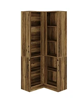 Tribesigns 70.8"Farmhouse Storage Cabinet with 4 Doors & 5 Storage Shelves, Wood Cupboard with Barn Doors