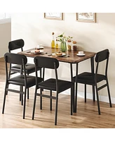 gaomon Dinner Table Set for 4,5 Piece Kitchen Table and Chairs,Rectangular Dining Room Table Set with 4 Upholstered Chair,Dinner Table Set for 4,Dinne