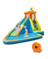 Costway Kids Bounce House Castle Splash Water Pool W/ 740W Blower