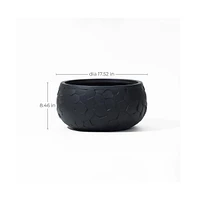 LuxenHome Black Beehive Pattern 17.5-Inch Round Planter