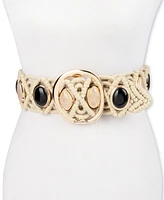 Sam Edelman Women's Boho Macrame Stone Embellished Belt